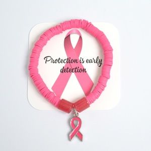 BREAST CANCER Pink Awareness Beaded Bracelet